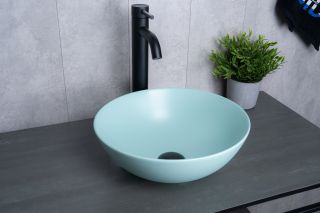 Раковина Gid 9081tifm 53402 накладная тиффани матовая 36x36x14